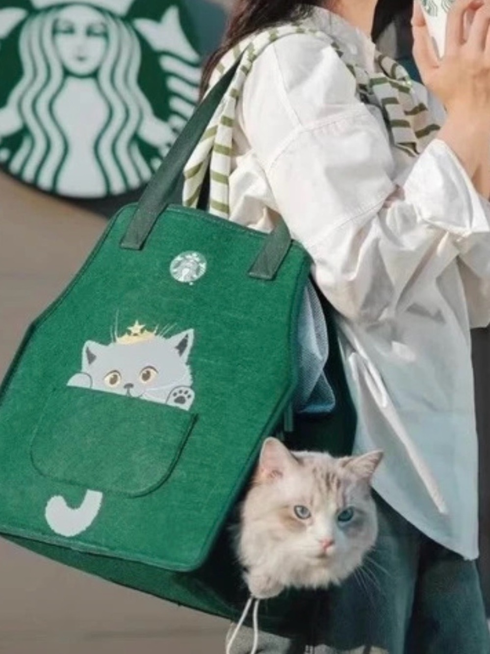 Starbucks China Green Apron Pet Carrier Bag